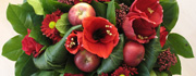 Rød blomsterbuket