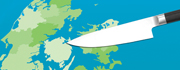 Kniv over danmarkskort