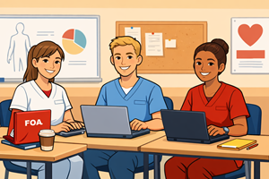 Studerende arbejder sammen i klasseværelse