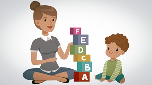 Voksen leger med barn