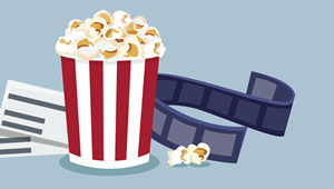 Popcorn og filmstrimmel