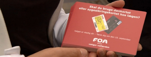 FOA Århus uddeler valgmateriale på Strøget
