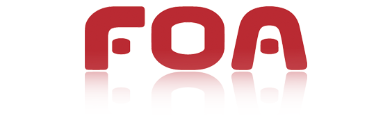 FOAs logo med spejleffekt