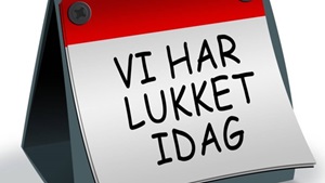 Skilt: Vi har lukket i dag