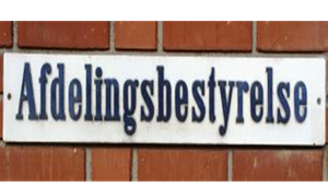 Foto af skilt: Afdelingsbestyrelse