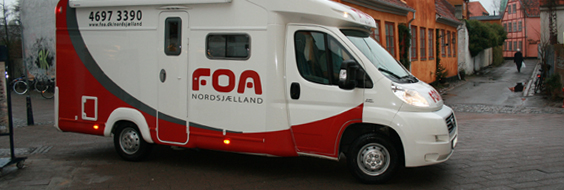 FOA Nordsjællands mobile kontorbus