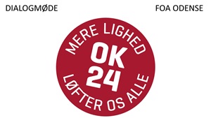 OK24-logo og teksten Dialogmøde FOA Odense