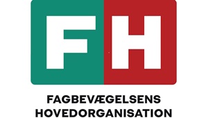 FH - Fagbevægelsens Hovedorganisation - logo i grønt og rødt