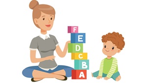 Pædagogisk assisstent leger med barn