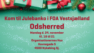 Kom til Julebanko med FOA Vestsjælland i Odsherred