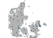 Danmarkskort over FOAs lokale a-kasser