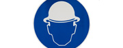 Illustration af hoved med sikkerhedshjelm
